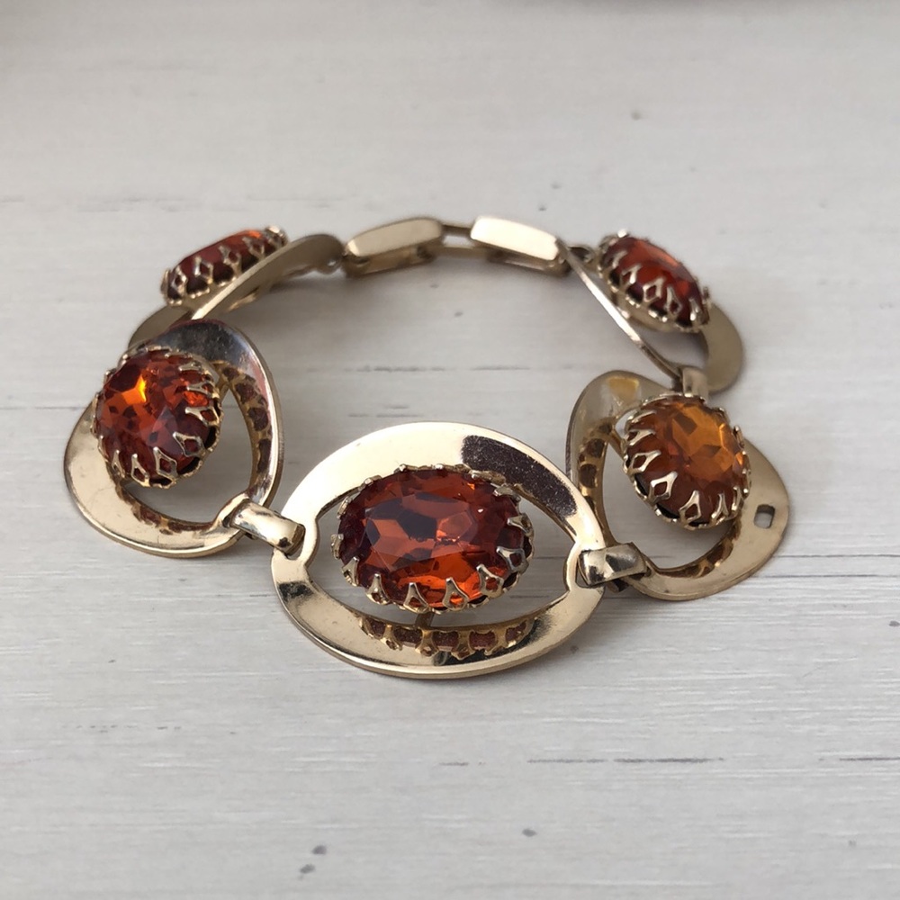 Vintage amber glass bracelet (plus bonus pieces!)